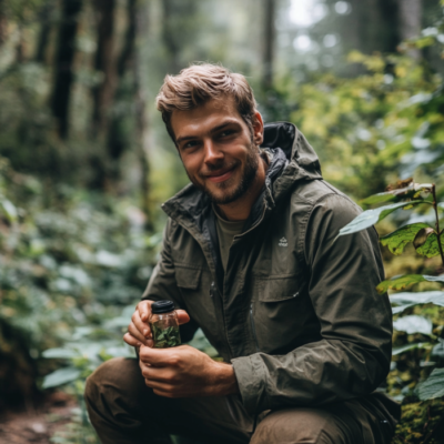 Man enjoying kratom outdoors